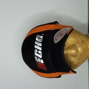 Echo Cap, adjustable back tab, Black Orange, 100% cotton, pre-owned